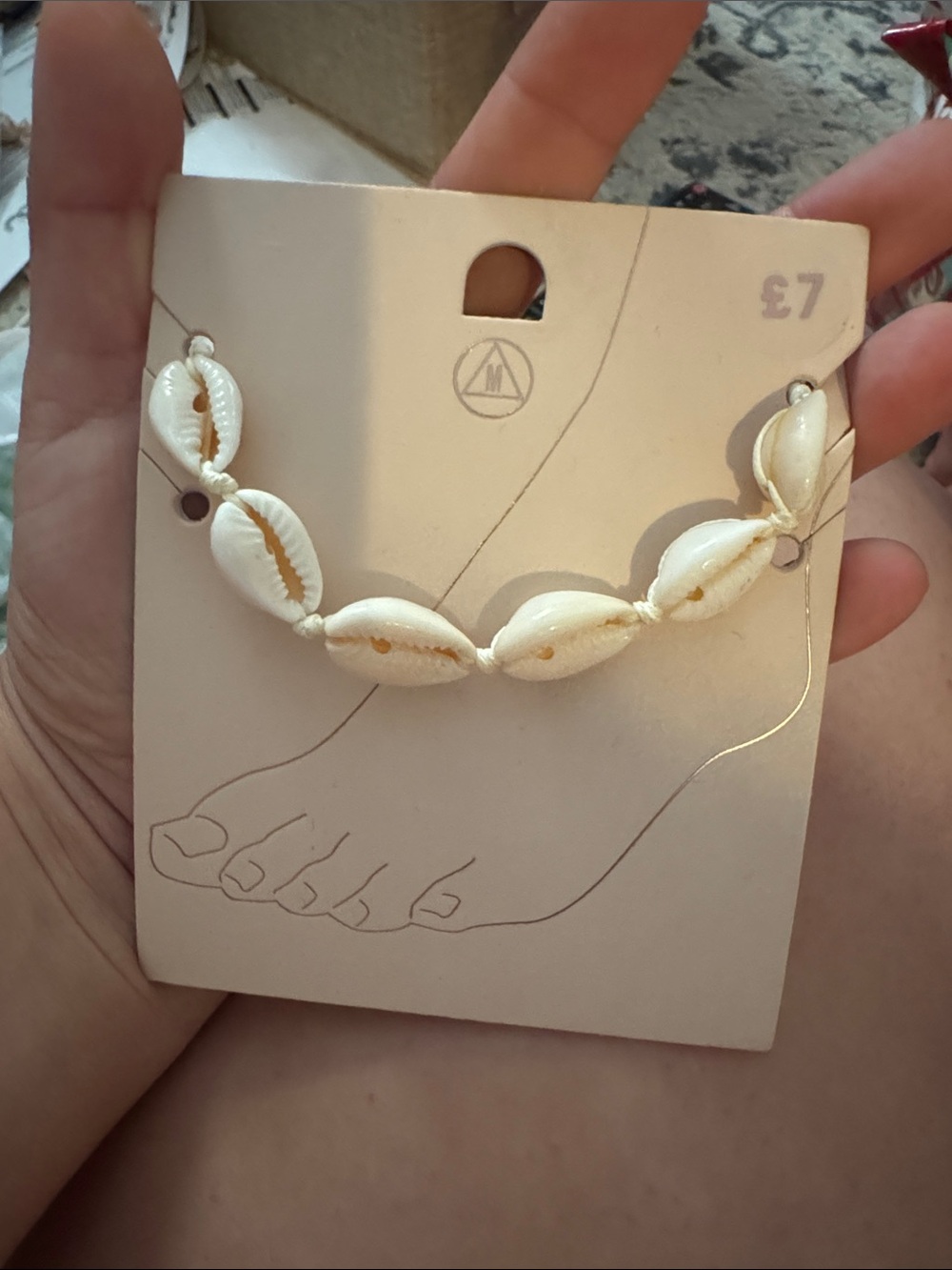 Shell Bead Anklet - White (6/$20) ☀️